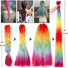 S-noilite Box Braiding Hair Pre Stretched Ombre Jumbo Braids Synthetic Braiding Hair Red Pink Blue Gray 24 Inch Hair Extensions