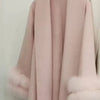 UCXQ Elegant OL Office Lady Overcoats Fur Patchwork Long Sleeve Woolen Coat Beautiful Women's Clothing Jacket Autumn 2025 Winter