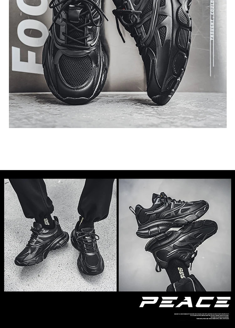 Autumn Men's New Breathable Sports Shoes Fashion Thick Sole Casual Shoes Comfortable and Versatile Trendy Running Shoes Spring