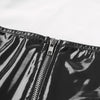 Sexy Women Skinny Dress with Suspender Garters Wetlook Faux Leather Sleeveless Zipper Short Party Dress Shiny Night Club Clothes