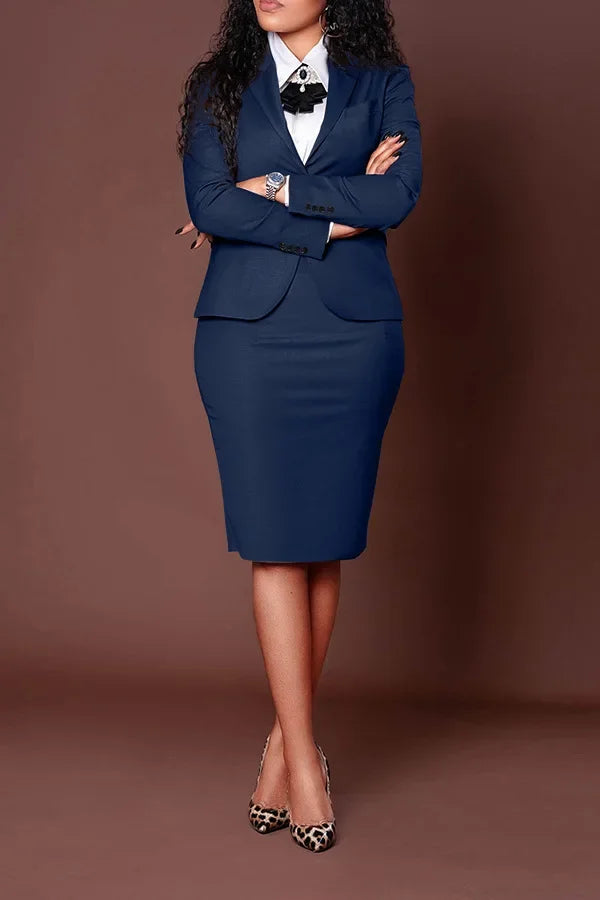 BWQ Women's Set Full Sleeve Button Blazer + Skirts Suit 2025 Winter Casual Streetwear Two 2 Piece Set Africa OL Work Outfits