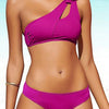 Bikini 2025 New Swimsuit Women Swimwear Solid Black One Shoulder Bikinis Set Bathing Suit Female Two Pieces Beach Wear Biquini