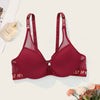 BEAUWEAR Thick Pad Push Up Bra with wire for Small Chest Women Letter Print Mesh Underwear Breathable 75B 80B 85B 90B