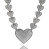 THE BLING KING Iced Out Big Heart Chain Collar Y2K 17mm Choker For Women Girl Micro Paved 5A Cubic Zircon Lovely Wedding Jewelry