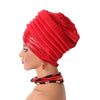 African Women's Auto Gele Headtie Nigeria Lady Pleated Head Wraps Muslim Headscarf Bonnet Turbante Mujer
