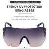 Oversized Shield Rimless Punk Sunglasses Women 2024 Luxury Brand Fashion Winged Sun Glasses For Ladies Shades Eyewear UV400