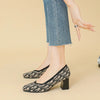 DIMANYU Women Dress Shoes Square Toe 2025 New Knitted High Heel Pumps Women's Fashion Shoes Large Size Women's Spring Shoes