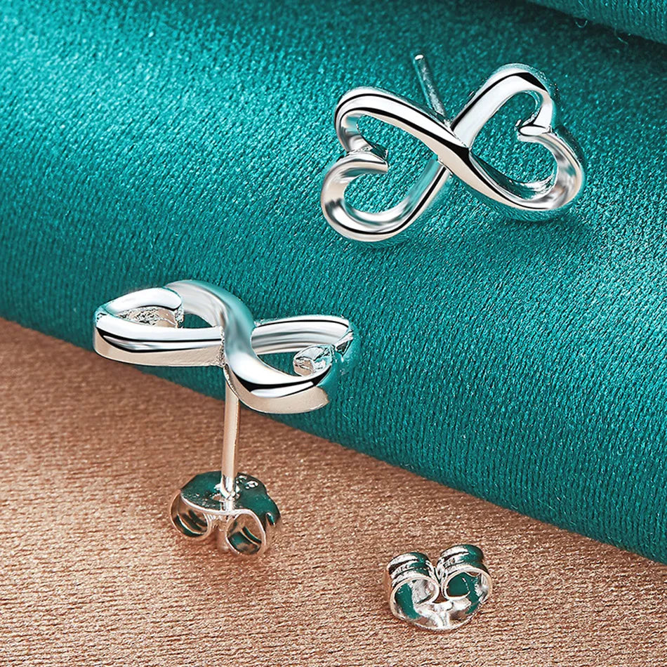 925 sterling silver lady women Valentine's Day gift creative ring necklace stud earrings fashion jewelry set wedding party nice