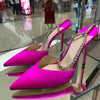 Luxury Crystal Sequined Women Pumps Elegant Thin High heels Spring Summer Fashion Chains Party Shoes Sexy Wedding Bridal Shoes