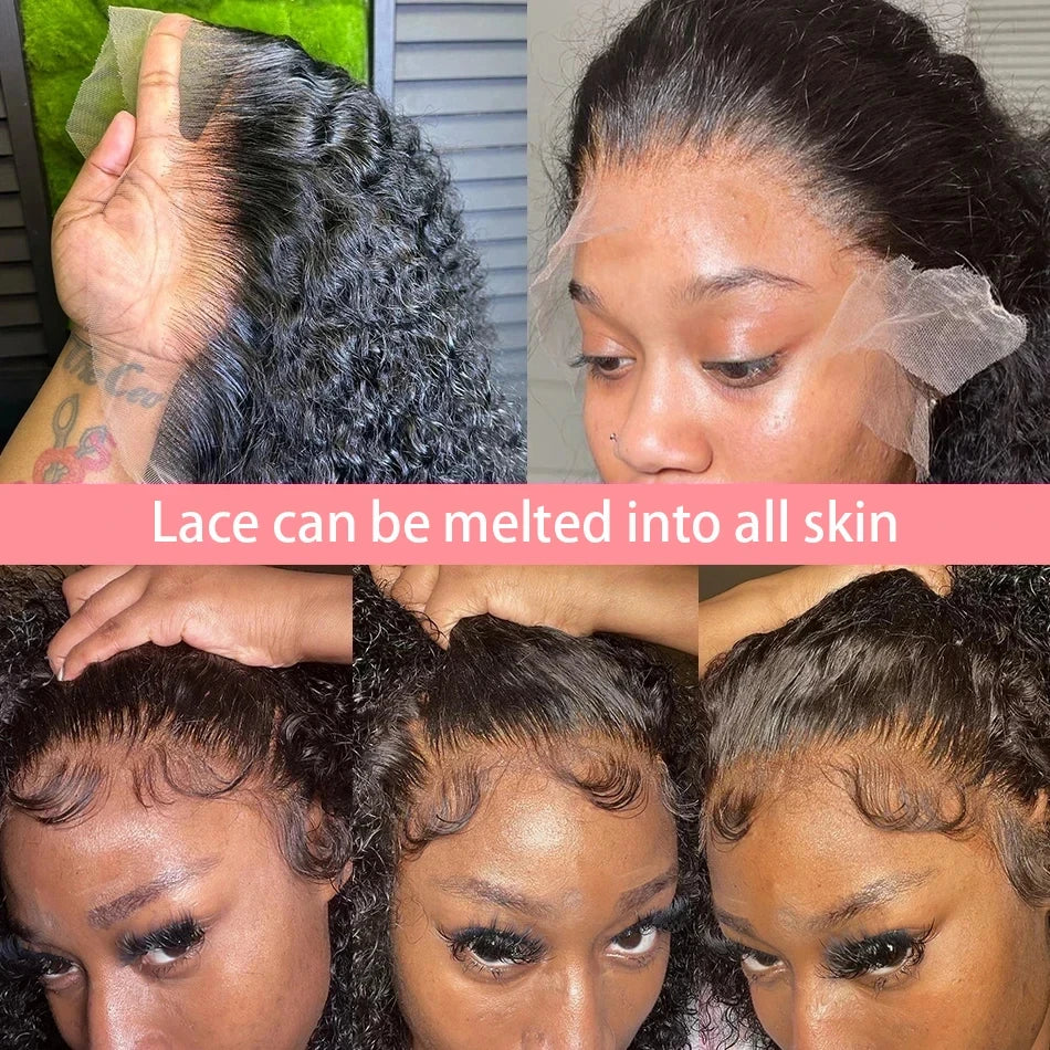 200% Density  Bob Wigs Short Pixie Cut Water Wave Wigs Human Hair Natural Black Brazilian Deep Curly Wigs For Black Woman  ﻿