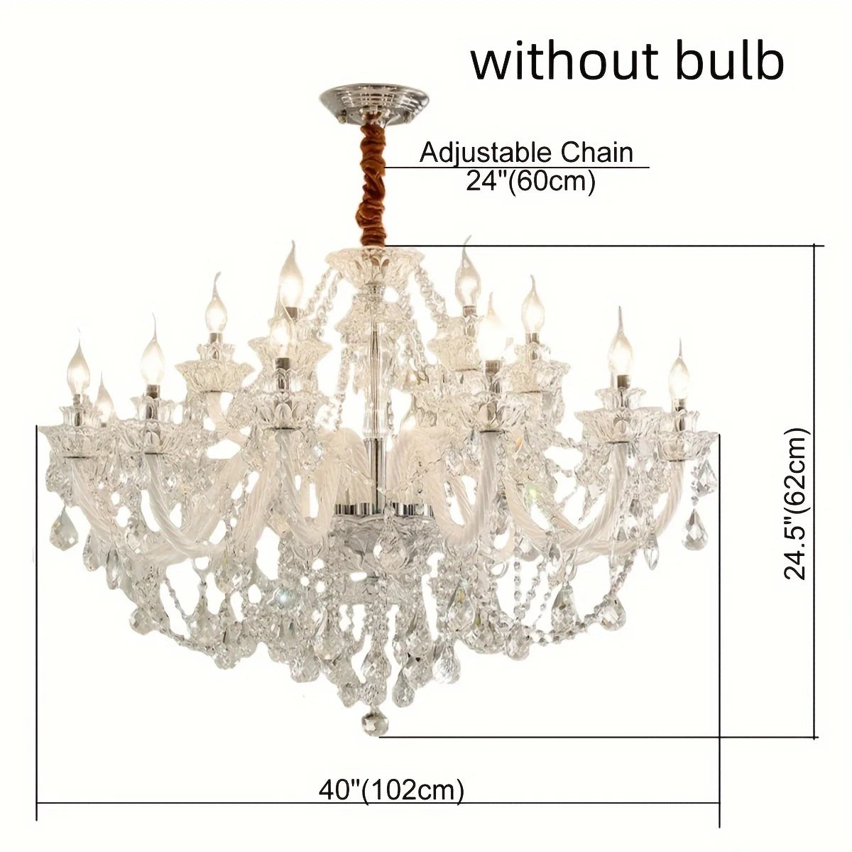 Luxury K9 Crystal Chandelier 18 Light Contemporary Clear Crystal Ceiling Chandelier Lighting, Luxurious Crystal Pendant Light