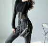 Summer Women T Shirt Girls T-Shirt Woman Clothes Long Sleeve Tops Spring Black Slim Tshirt Female Crop Top Tee Sexy Skinny Y2k