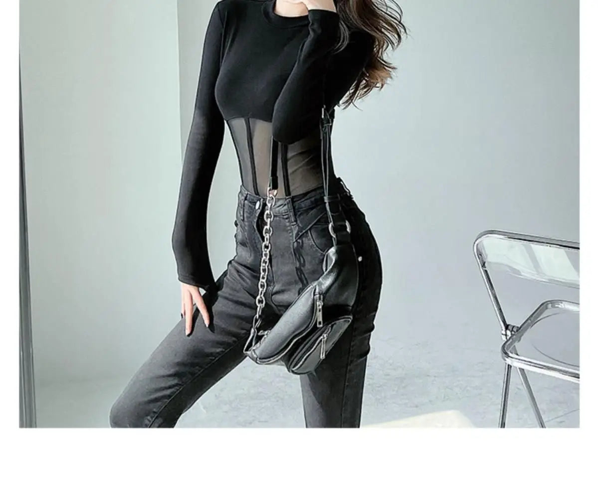 Summer Women T Shirt Girls T-Shirt Woman Clothes Long Sleeve Tops Spring Black Slim Tshirt Female Crop Top Tee Sexy Skinny Y2k