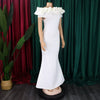 Elegant Long Dresses for Women Off the Shoulder Short Sleeve Mermaid Floor Length Luxury Female Birthday Party Dinner Dress Robe