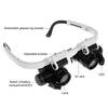 2XLED Watch Jeweler Repair Magnifier Head-Mounted Headband Adjustable Magnifying Head Eye Glasses Loupe Lens 8X 15X 23X