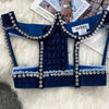 Streetwear Diamonds Denim Vest Female Bra Sleeveless Backless Sexy Summer Tank Tops For Women Camisole y2k Crop Top 2025