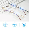 Men Blue Light Blocking Reading Glasses Women Dimond Cutting Rimless Eyeglasses Frame Anti Fatigue Hyperopia Presbyopic Eyewear