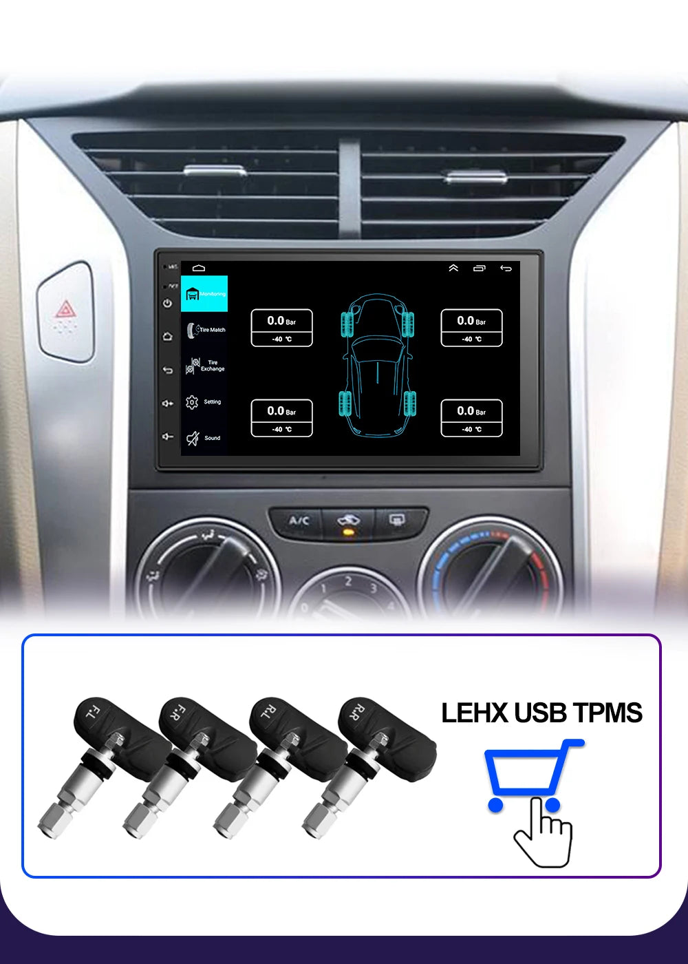 LEHX 7" 2Din MP5 Video Carplay & 4Core Android 14 Car Radio Audio Androidauto Carplay 4G GPS WIFI Automotive Multimedia Player