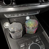 Crystal Diamond Car Ashtray Auto Portable Bling Cigarette Smokeless with LED Light Indicator Car Accessories for Women