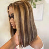 ISHINE 13x5x1 Highlight Straight Bob Wig Lace Front Wigs For Women Brazilian Hair Ombre Blond Color Wig Short Bob Human Hair Wig