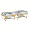 4 Pack 8QT Chafing Dish Buffet Set Stainless Steel Food Warmer Chafer Complete  Chafing Fuel Holder for Party Catering,