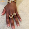 Full Micro Paved CZ Hollow Heart Ring High Quality Iced Out Bling Cubic Zirconia For Women Girlfriend Valentines Finger Jewelry