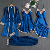 TOP Silk Robe Sleep Suit Womens Lace Satin Pajamas Gown Set V-Neck Cami Nighties Wear Pijama Home Nightwear Spring Nightdress