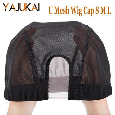 S/M/L Elastic Glueless Wig Cap With U Part Lace For Wig Making Easier Sew In Hair Stretchable Weaving Cap Hairnet Wig Liner 1Pcs