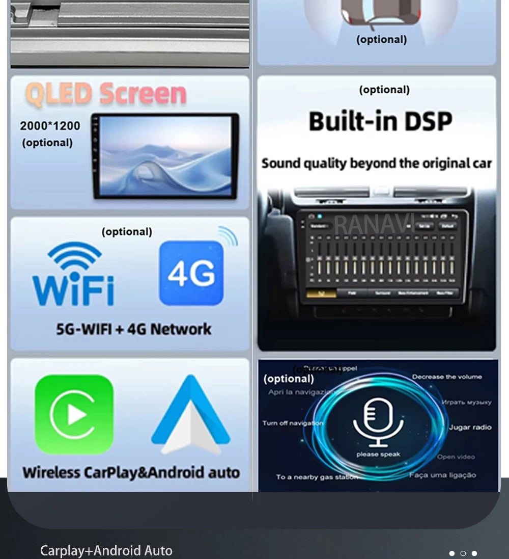 Android 14 Car Radio For Toyota RAV4 5 XA50 2018 - 2023 Multimedia Video Player Navigation GPS 2Din Carplay Auto 4G WIFI QLED BT