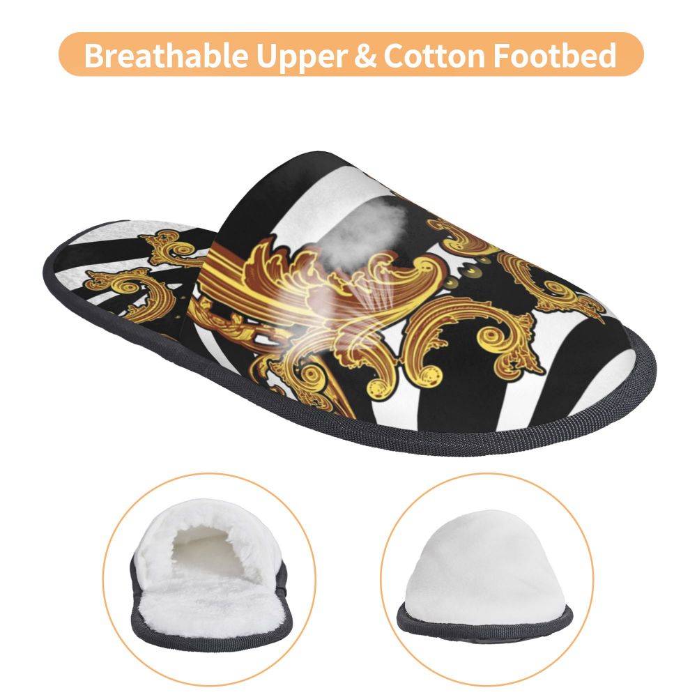 Custom Queen Of Absolutely Everything Gold Baroque Soft Memory Foam House Slippers Women Comfy Warm Anti-skid Sole Slipper