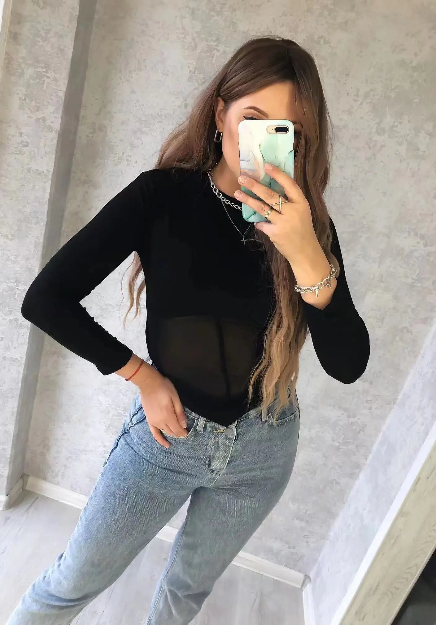 Summer Women T Shirt Girls T-Shirt Woman Clothes Long Sleeve Tops Spring Black Slim Tshirt Female Crop Top Tee Sexy Skinny Y2k