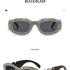 Fashion Square Sunglasses for Women Rectangle Brand Shades Sun Glasses Bling Diamond Eyeglasses Uv400 Glittering Accessories