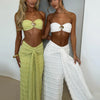 Weird Puss Elegant Women 2piece Set Sexy See Through Thin Tierred Y2K Seashell Tube Top+Wrapped Bandage Skirts Matching Clubwear