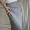 Wolfeel Casual Satin Women'S Skirt Spring Summer Fashion Loose High Waist Maxi Skirts Elegant Simple Slik Fishtail Skirt