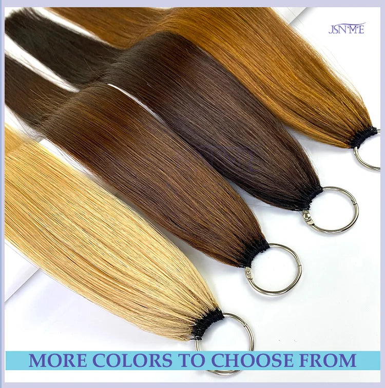 JSNME Micro Feather New hair extensions 100% Real Natural Human Hair Comfort Invisible 14-28 inch Black Brown Blonde 613 color
