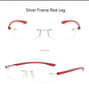 Men Blue Light Blocking Reading Glasses Women Dimond Cutting Rimless Eyeglasses Frame Anti Fatigue Hyperopia Presbyopic Eyewear