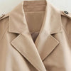 2024 Belt Cropped Trench Spring Jacket Women Vintage Streetwear Double Breasted Long Sleeve Top Female Coat Outfits