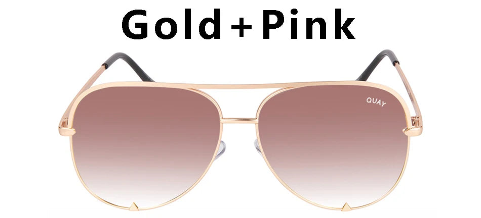 Quay Sunglasses Women Brand Designer Mirror Pilot HIGH KEY Sunglasses UV400 Women's Eyewear Ladies Shades Female