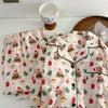 Christmas PJ Set Women Autumn Female Homewear Long Sleeves Button Sleepwear Pajamas Pants Pajama Sets Kawaii Y2K Girls Nightwear