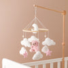 Baby Crib Mobile Rattle Toy 0-12Months Infant Soft Felt Teddy Velvet Pink Bear Bed Bell Hanging Toy Holder Bracket Crib Girl Toy