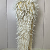 Stock 2025 Women Sexy Sparkly Rhinestone Mesh Feather Long Dress Elegant Evening Party Celebrate Birthday Performance Costume