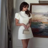 Elegant Womens Luxury Hollow Out Red Bow Casual Mini Dress Bow Evening Party Formal Short Dresses New Black White Gowns Street