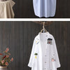 Women Cotton Embroidery Loose Long White Shirts 2025 Spring Autumn New Casual Office Lady Blouse Female Top Loose shirt