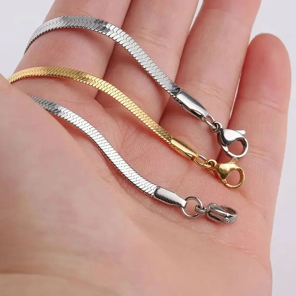 eManco Stainless Steel Adjustable Classic Snake Chain Bracelet Women's Gold Plated Jewelry Wholesale
