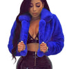 Fashion Faux Fur Open Stitch Lapel Crop Jackets Women Clothing Autumn Winter Solid Long Sleeve Warm Furry Fluffy Coat Outer Wear