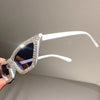 KLASSNUM Luxury Cat Eye Sunglasses Women Men Fashion Diamond Triangle Brand Designer Glitter Sun Glasses UV400 Shades Eyeglasses