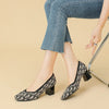 DIMANYU Women Dress Shoes Square Toe 2025 New Knitted High Heel Pumps Women's Fashion Shoes Large Size Women's Spring Shoes