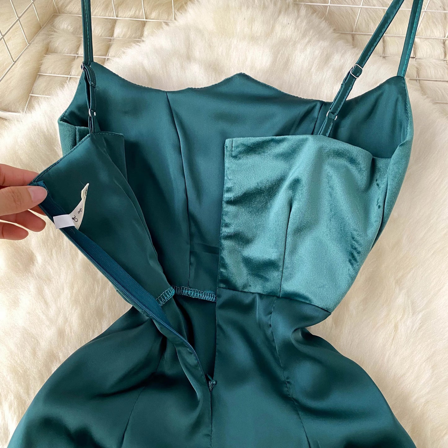SINGREINY Evening Party Senior Slim Dress Women Spaghetti Strap Backless Zipper Sleeveless Bodycon 2024 Newest Satin Long Dress