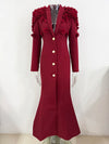 HIGH STREET Newest Fashion 2025 Designer Maxi Dresses Women's Long Sleeve Stunning Flowers Appliques Beaded Long Dress