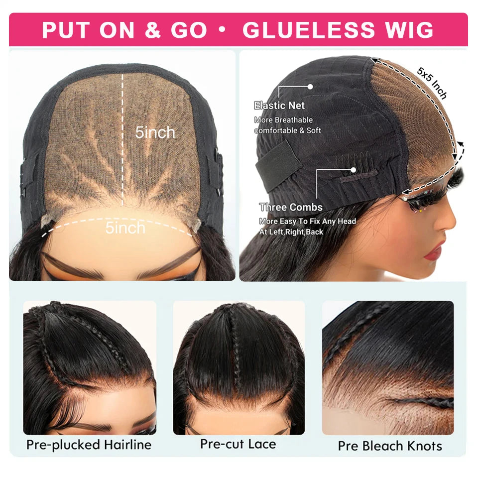 Glueless Pre Braided Wigs Deep Wave HD 13x6 Lace Frontal Wig Pre Everything Curly 13x4 HD Lace Front Human Hair Wigs Ready To Go